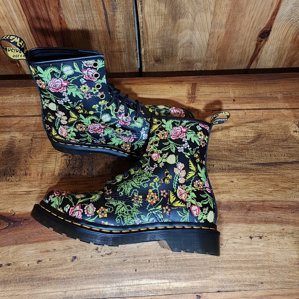 Dr Martens 1460 Floral Bloom Leather Lace Up - Picture 5 of 13